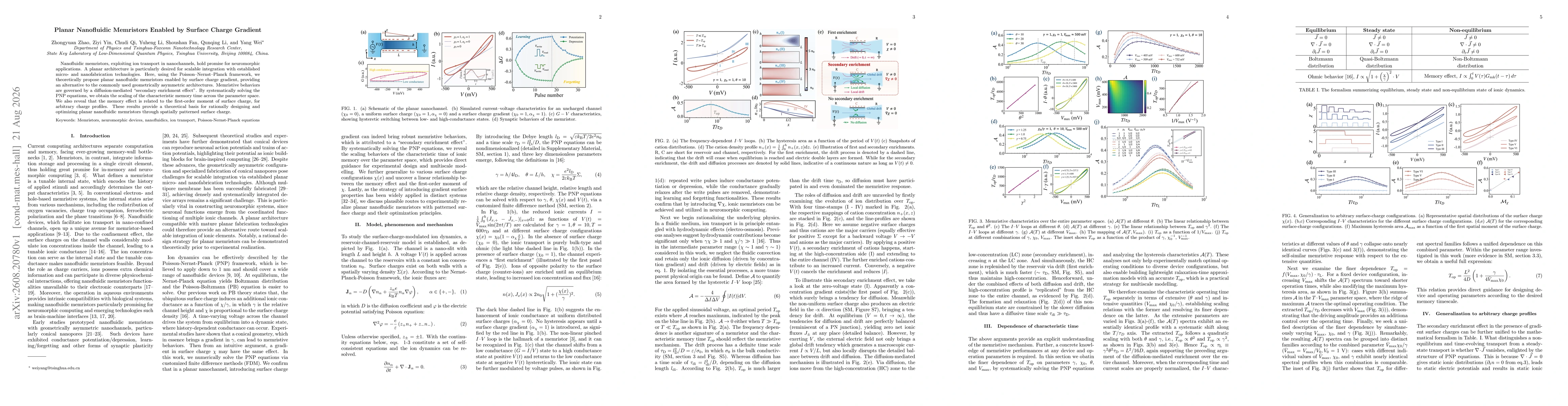 Thumbnail for Planar Nanofluidic Memristors Enabled by Surface Charge Gradient