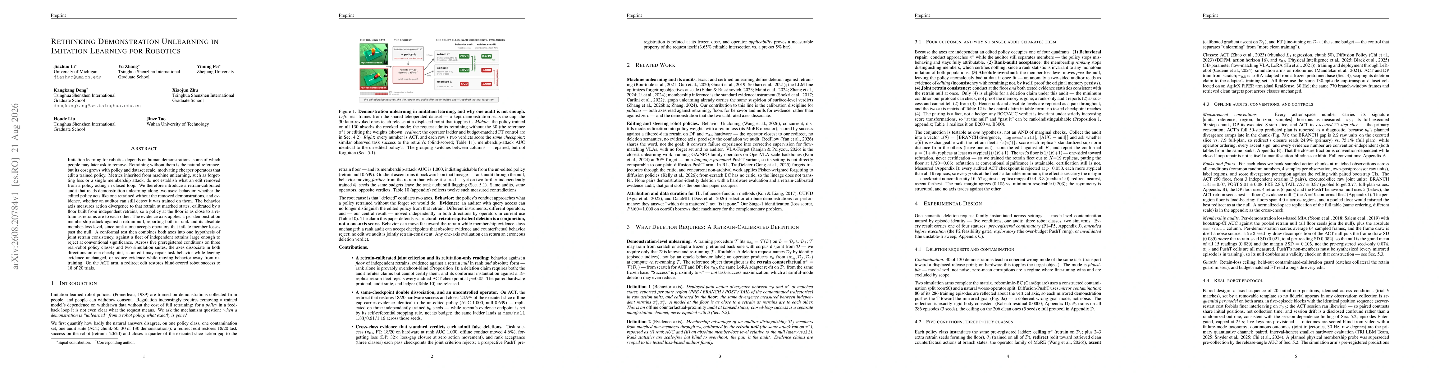 Thumbnail for Rethinking Demonstration Unlearning in Imitation Learning for Robotics