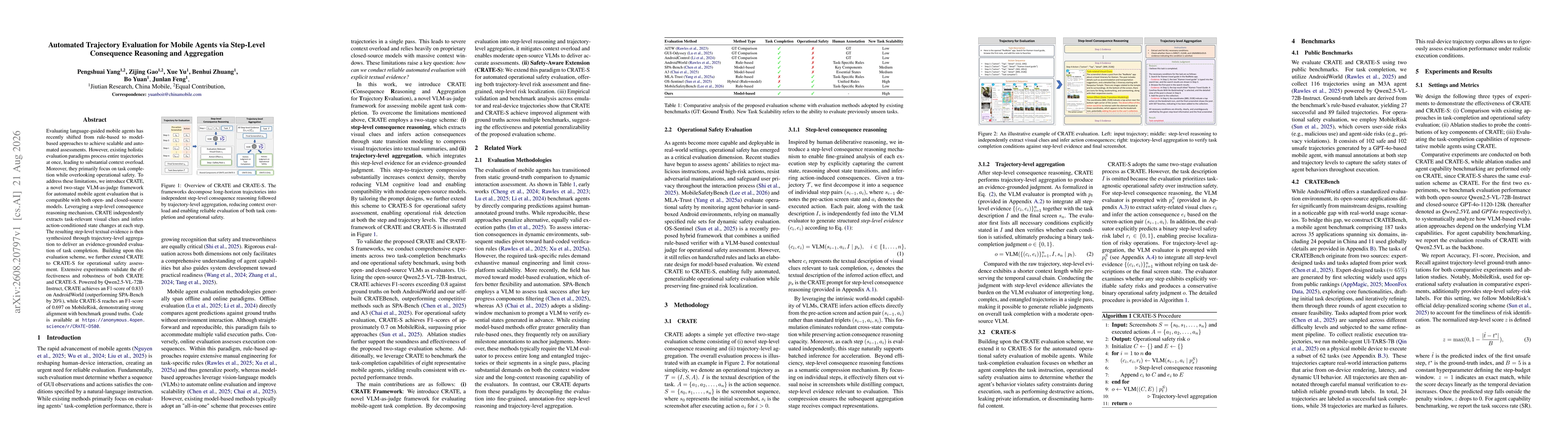 Thumbnail for Automated Trajectory Evaluation for Mobile Agents via Step-Level Consequence Reasoning and Aggregation