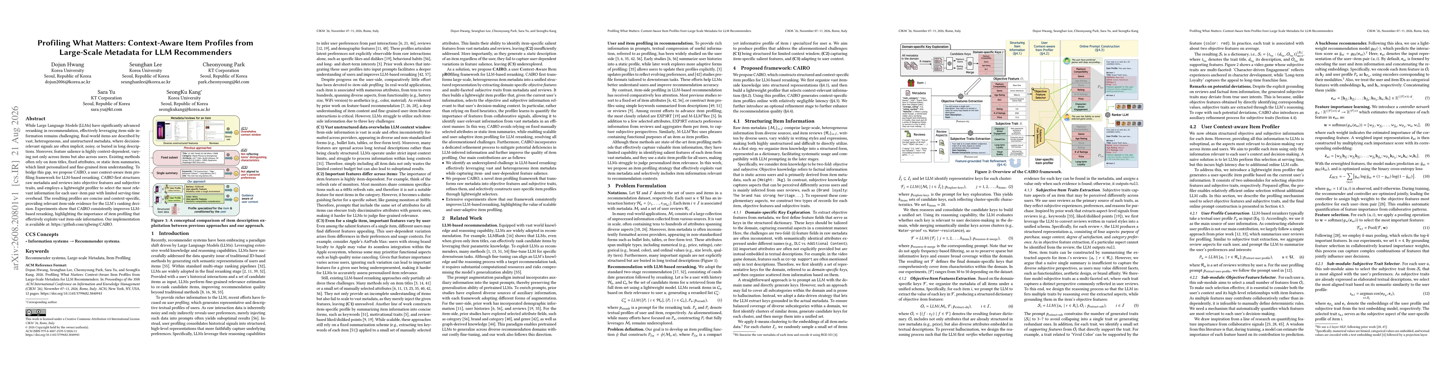 Thumbnail for Profiling What Matters: Context-Aware Item Profiles from Large-Scale Metadata for LLM Recommenders