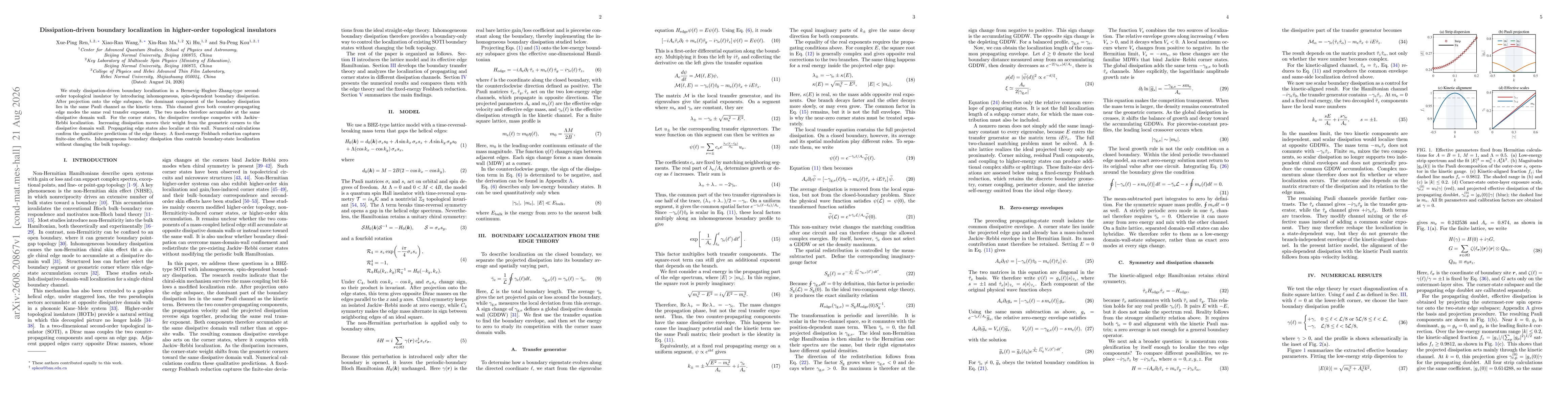 Thumbnail for Dissipation driven boundary localization in higher order topological insulators