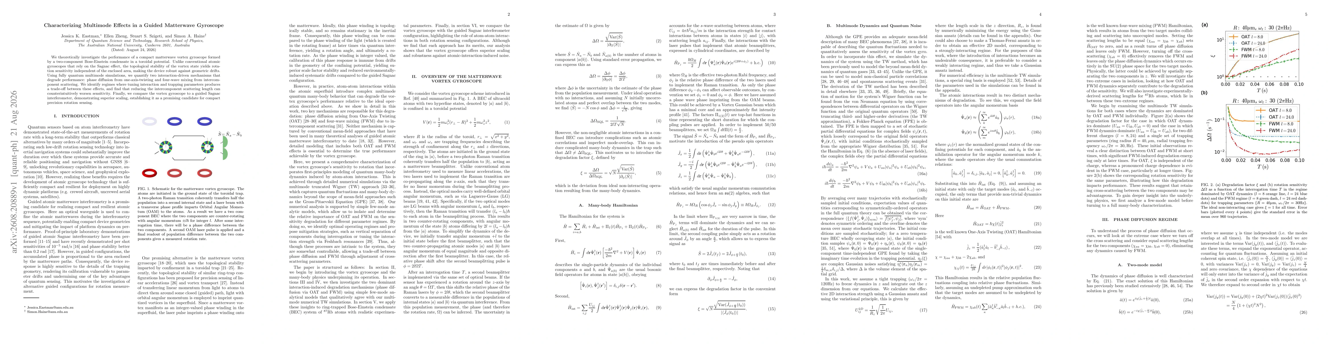 Thumbnail for Characterizing Multimode Effects in a Guided Matterwave Gyroscope
