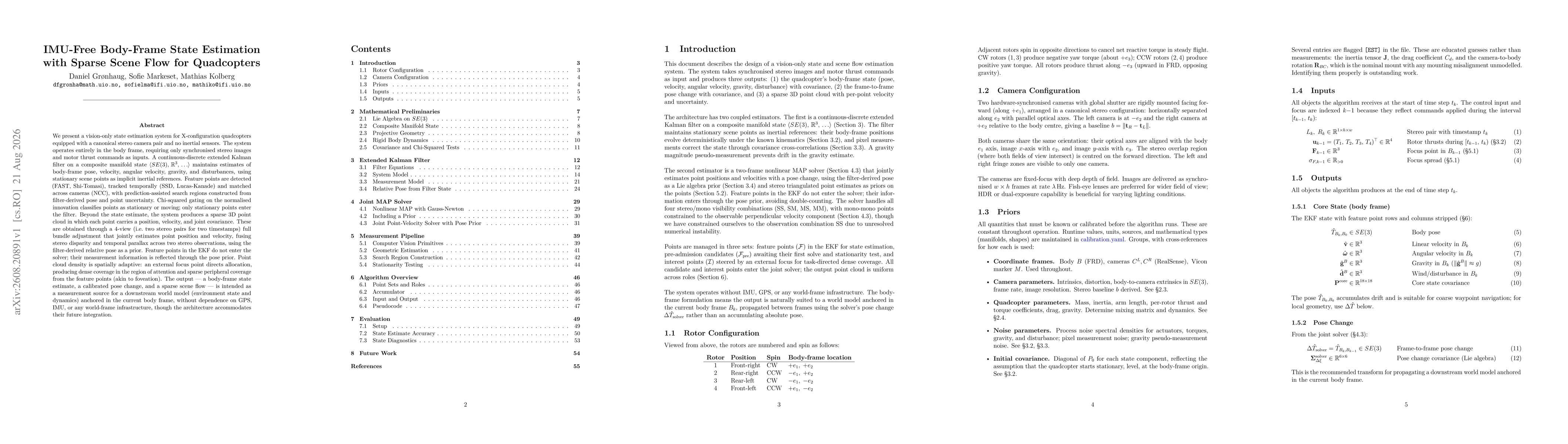 Thumbnail for IMU-Free Body-Frame State Estimation with Sparse Scene Flow for Quadcopters