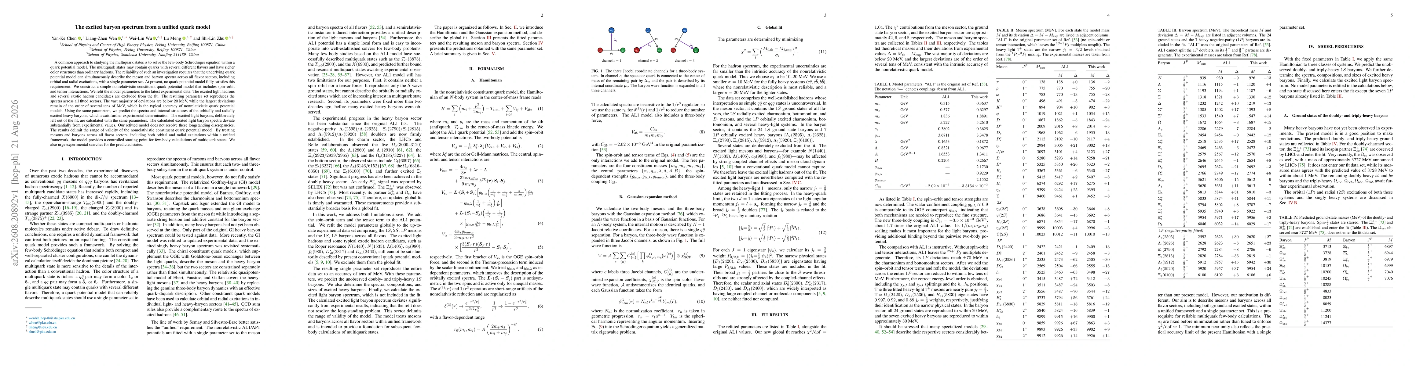 Thumbnail for The excited baryon spectrum from a unified quark model