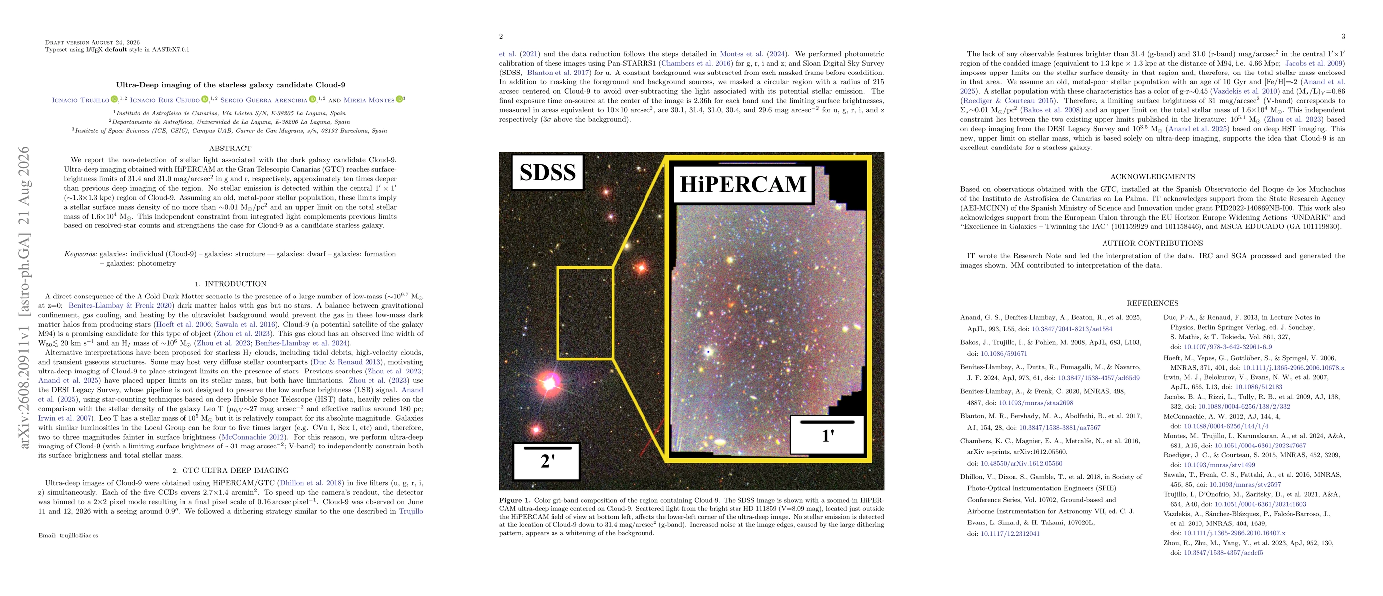 Thumbnail for Ultra-Deep imaging of the starless galaxy candidate Cloud-9