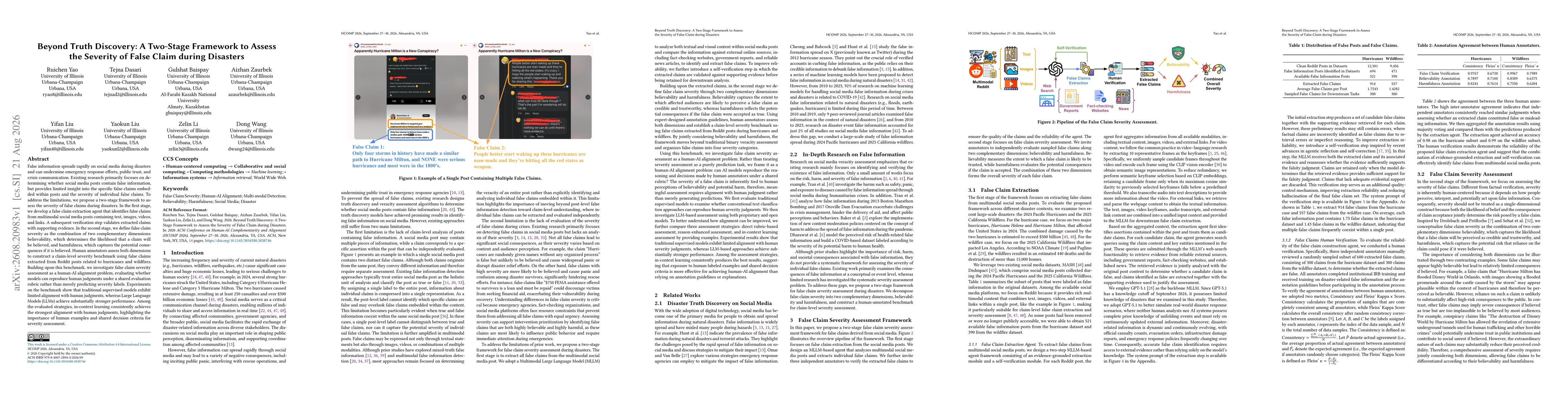 Thumbnail for Beyond Truth Discovery: A Two-Stage Framework to Assess the Severity of False Claim during Disasters