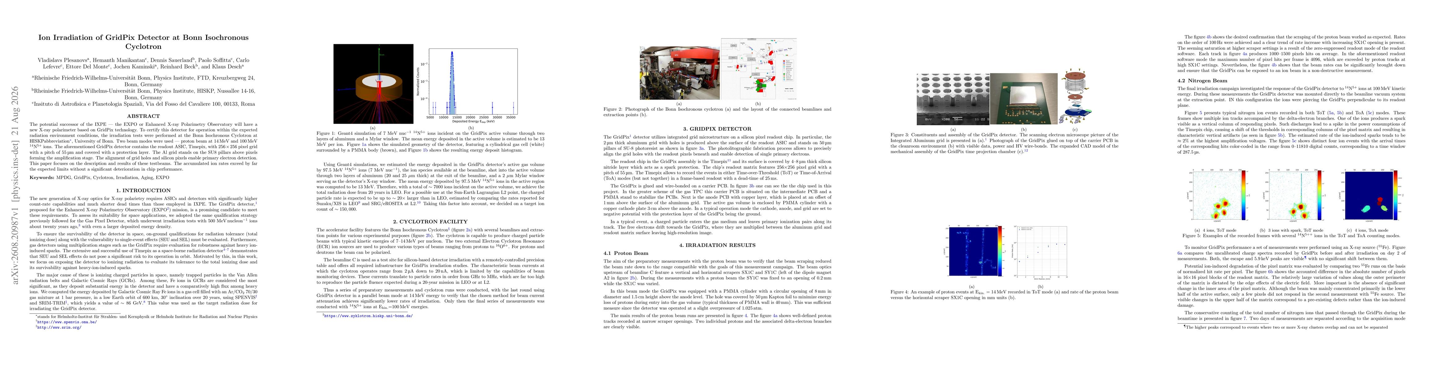 Thumbnail for Ion Irradiation of GridPix Detector at Bonn Isochronous Cyclotron