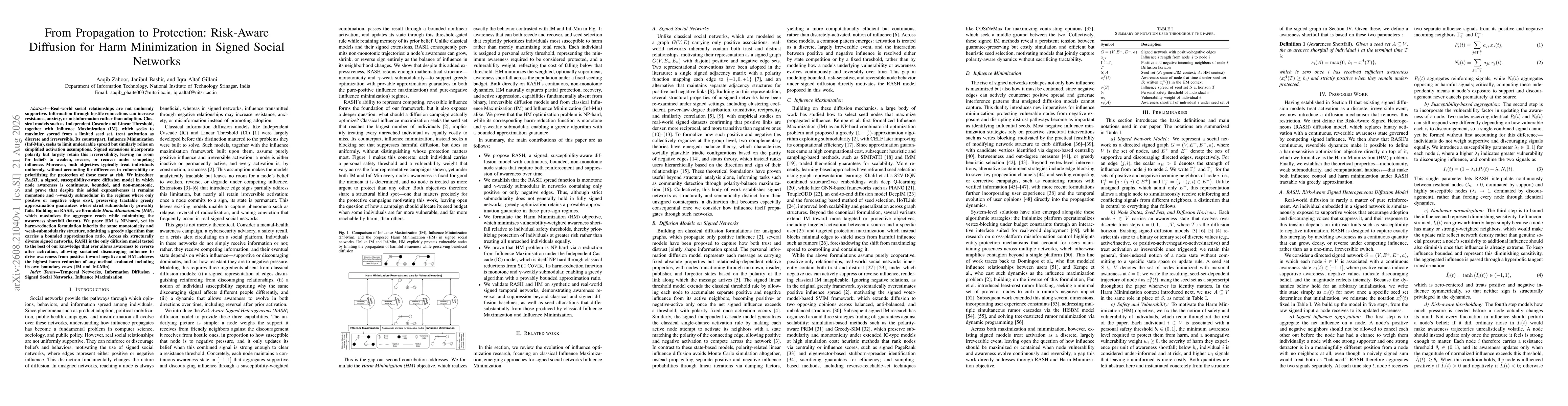 Thumbnail for From Propagation to Protection: Risk-Aware Diffusion for Harm Minimization in Signed Social Networks