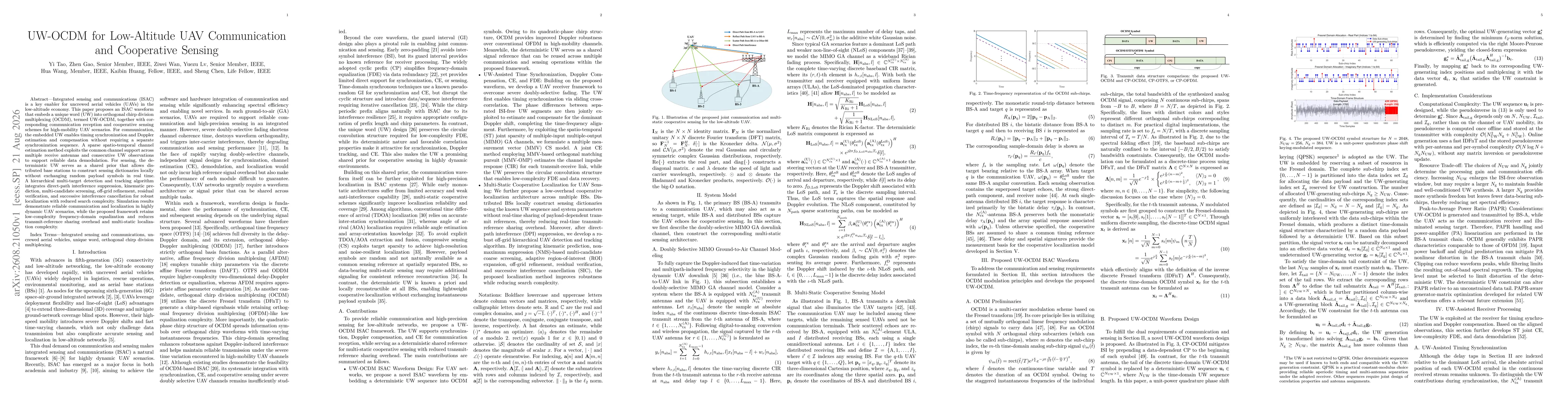 Thumbnail for UW-OCDM for Low-Altitude UAV Communication and Cooperative Sensing