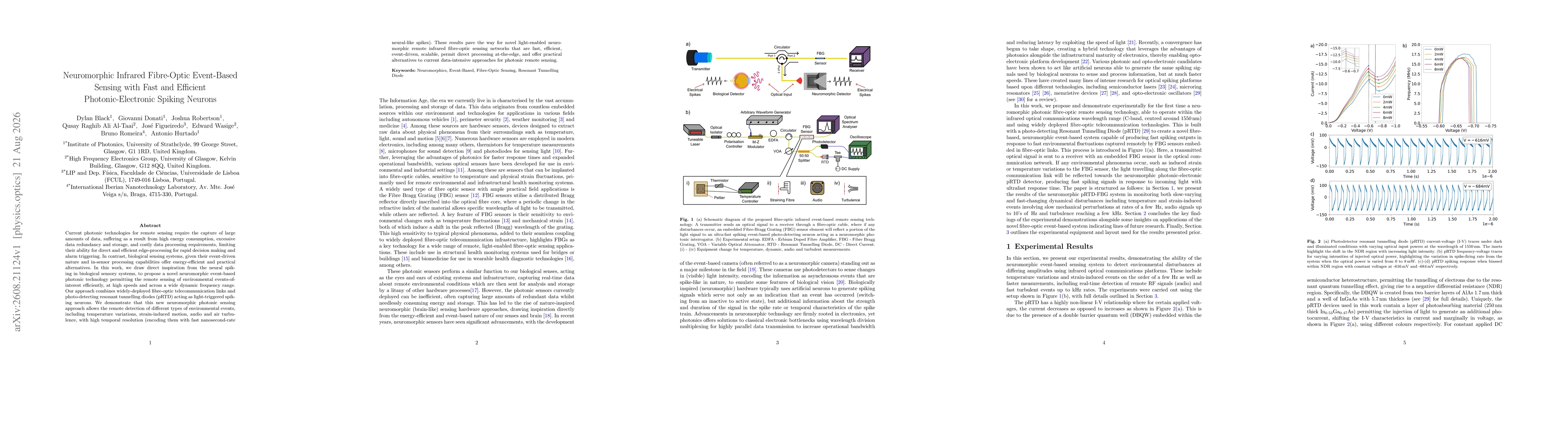 Thumbnail for Neuromorphic Infrared Fibre-Optic Event-Based Sensing with Fast and Efficient Photonic-Electronic Spiking Neurons