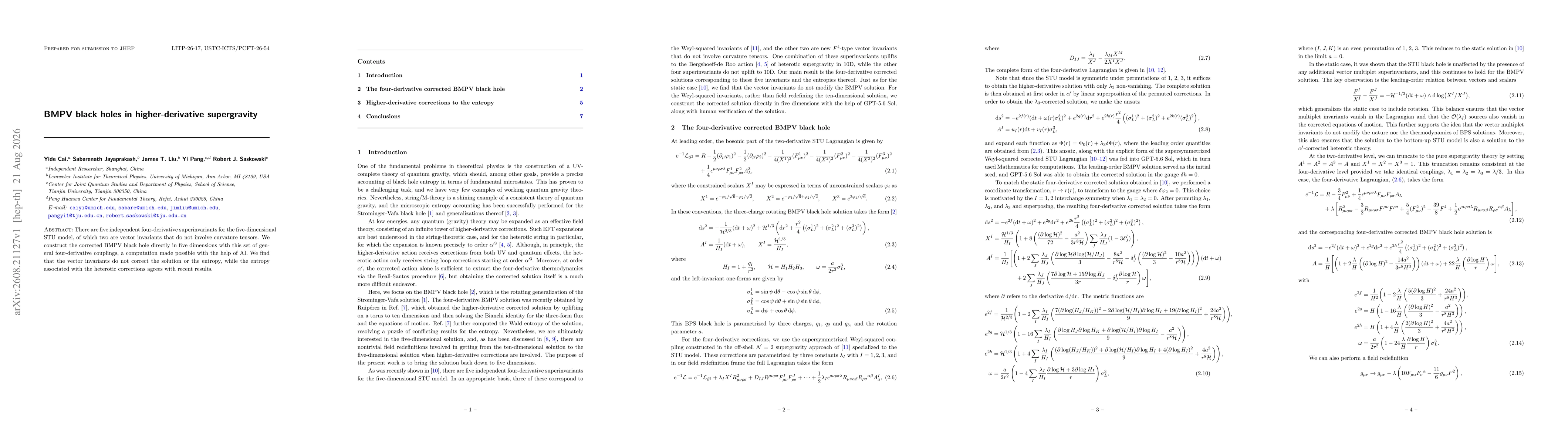 Thumbnail for BMPV black holes in higher-derivative supergravity