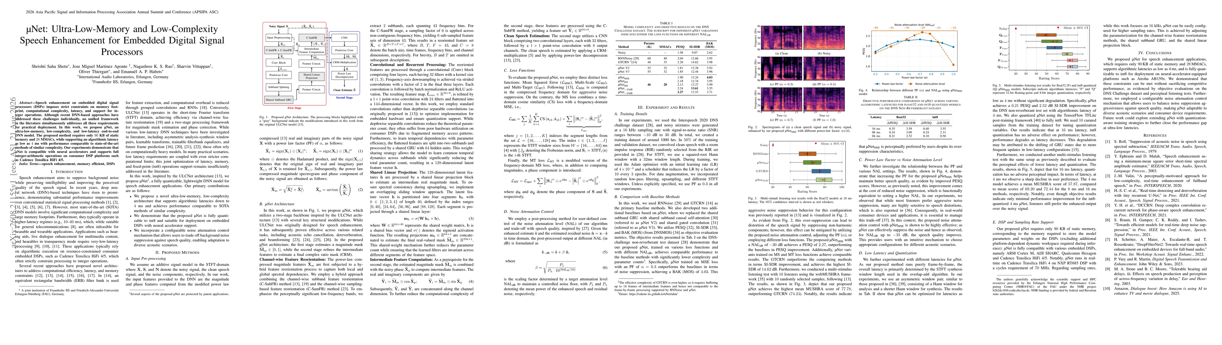 Thumbnail for μNet: Ultra-Low-Memory and Low-Complexity Speech Enhancement for Embedded Digital Signal Processors