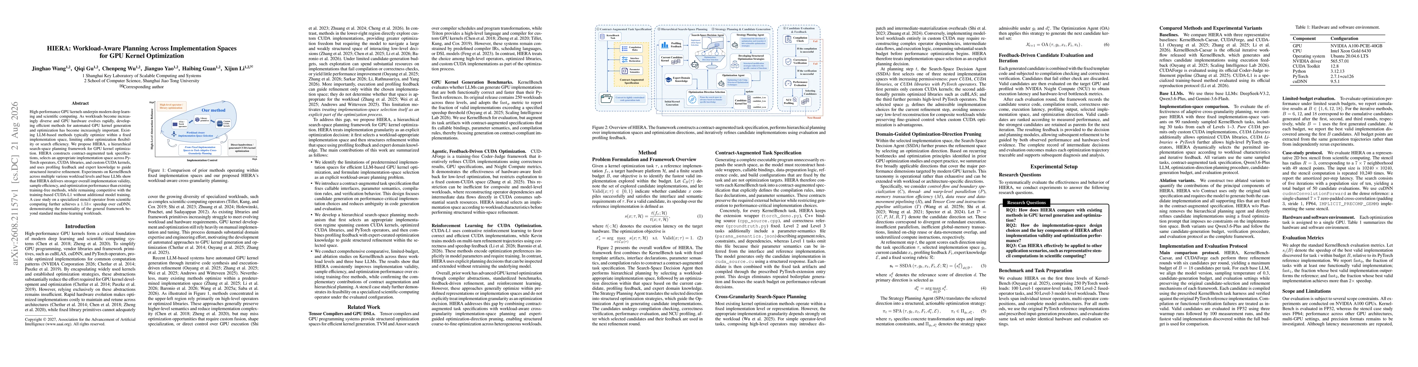 Thumbnail for HIERA: Workload-Aware Planning Across Implementation Spaces for GPU Kernel Optimization