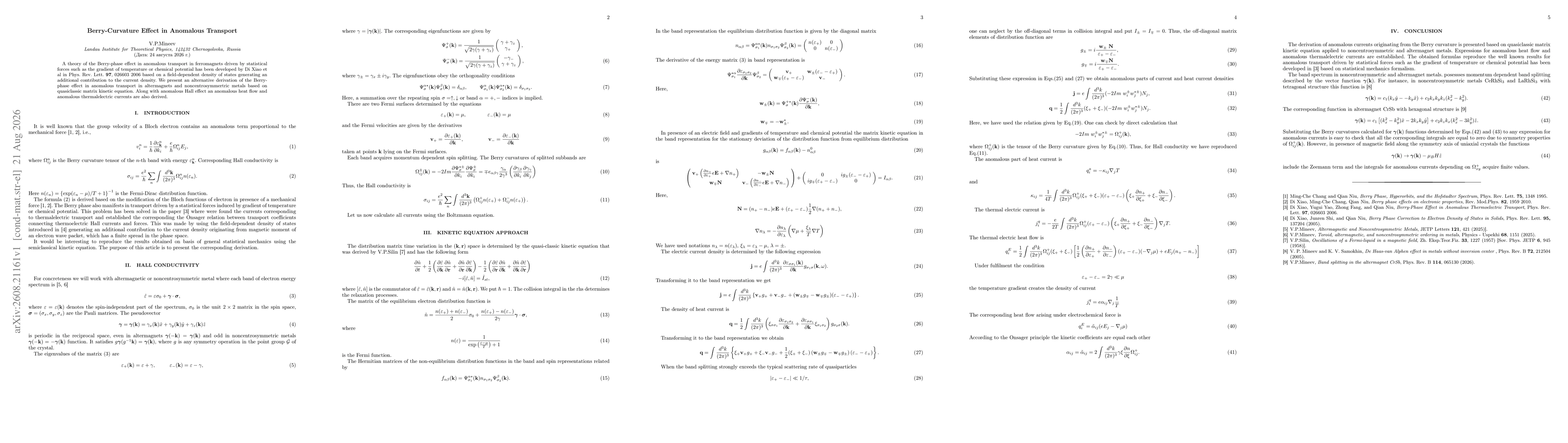 Thumbnail for Berry-Curvature Effect in Anomalous Transport