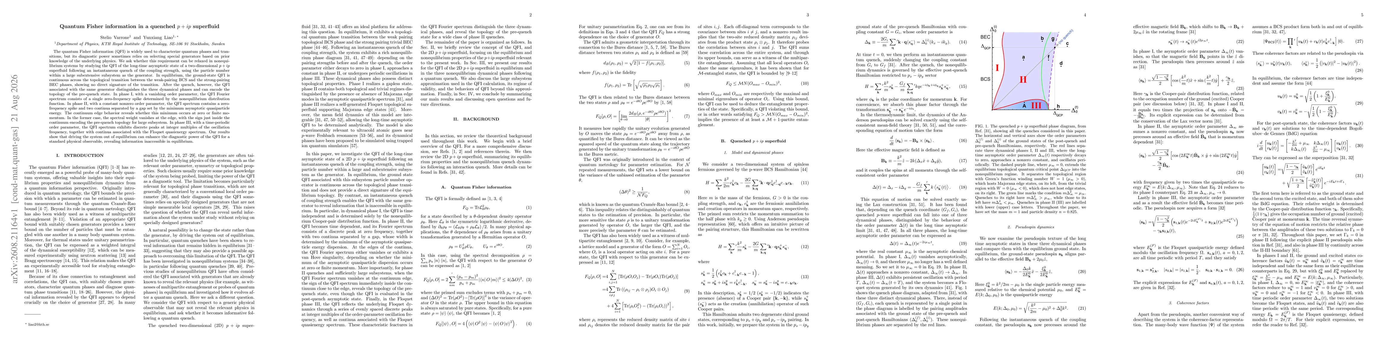 Thumbnail for Quantum Fisher information in a quenched $p + ip$ superfluid