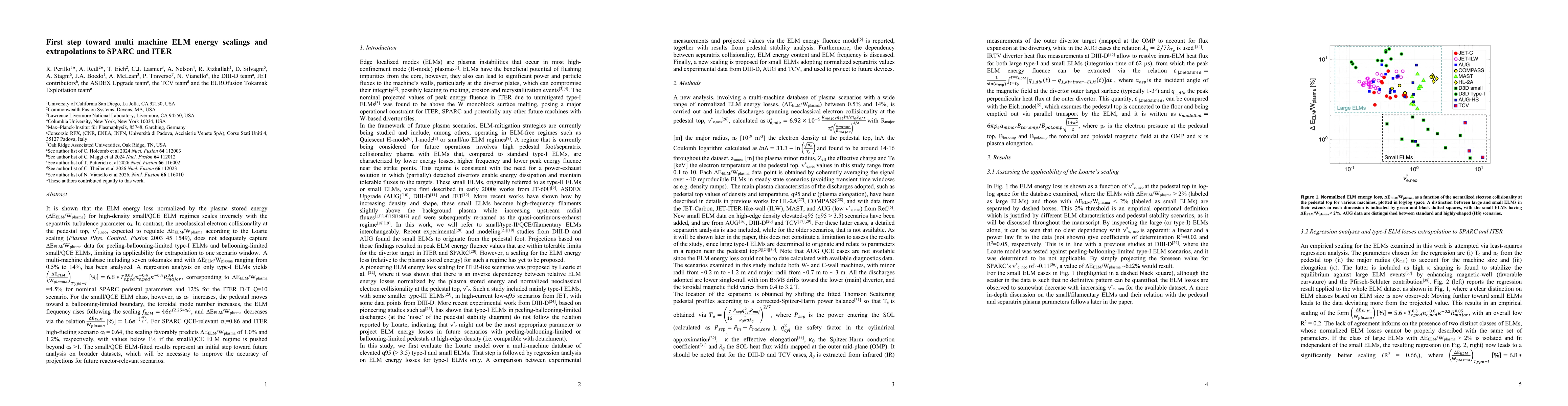 Thumbnail for First step toward multi machine ELM energy scalings and extrapolations to SPARC and ITER