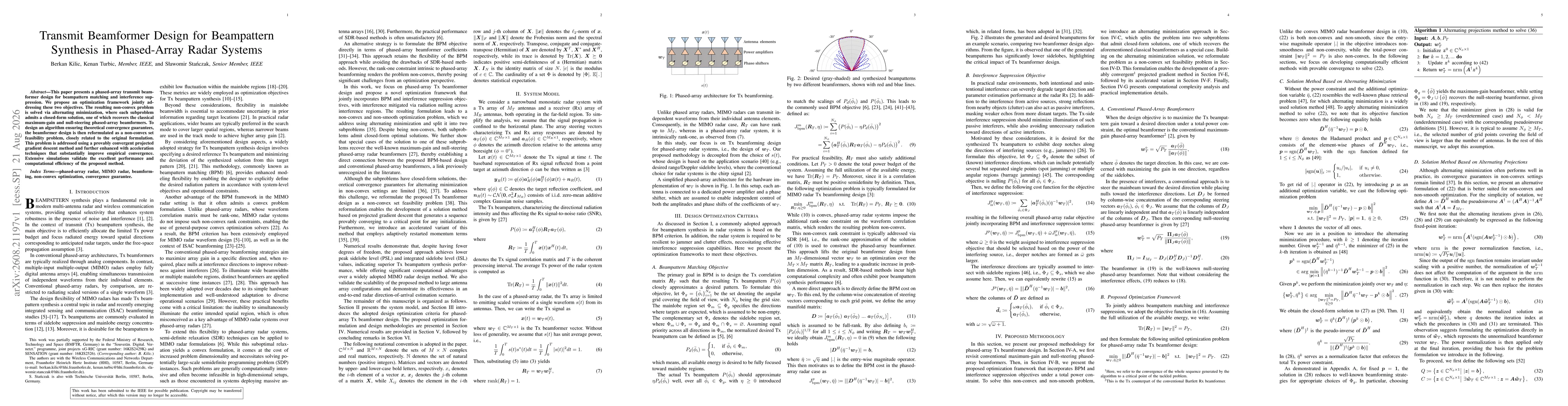 Thumbnail for Transmit Beamformer Design for Beampattern Synthesis in Phased-Array Radar Systems