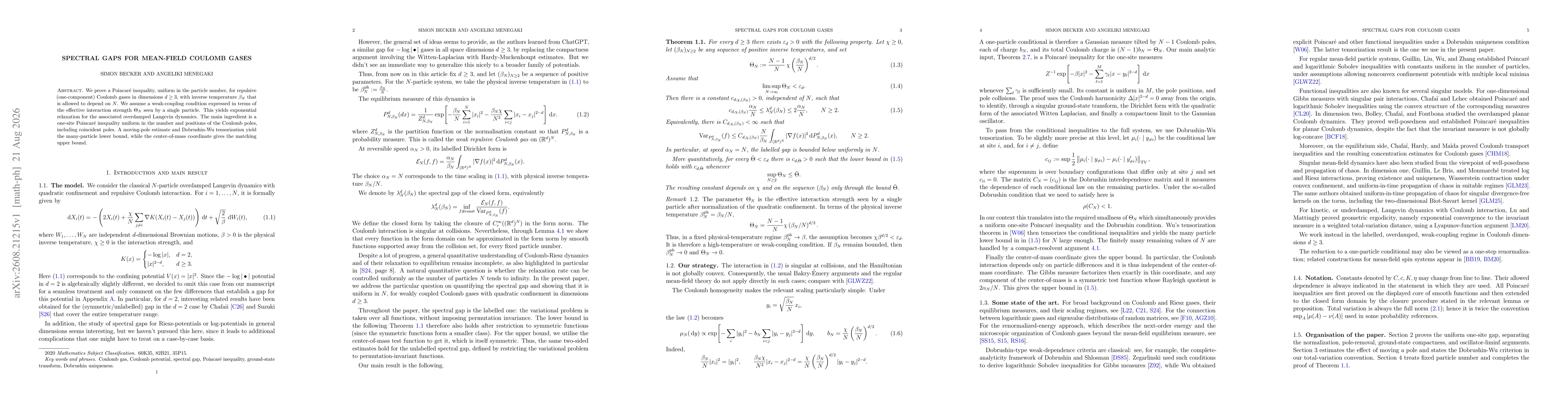 Thumbnail for Spectral gaps for mean-field Coulomb gases