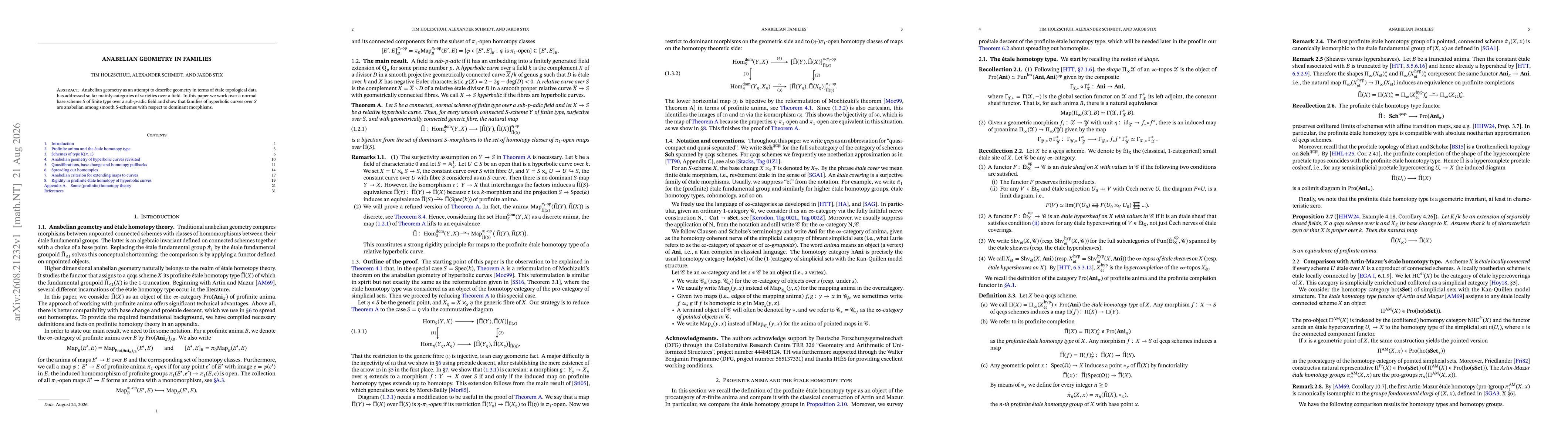 Thumbnail for Anabelian Geometry in Families