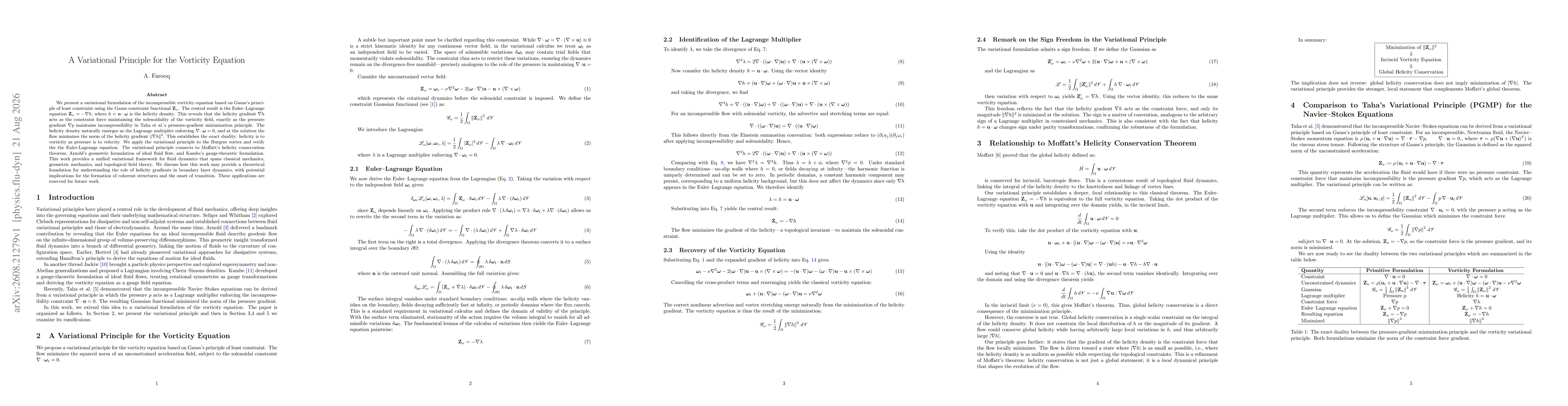 Thumbnail for A Variational Principle for the Vorticity Equation