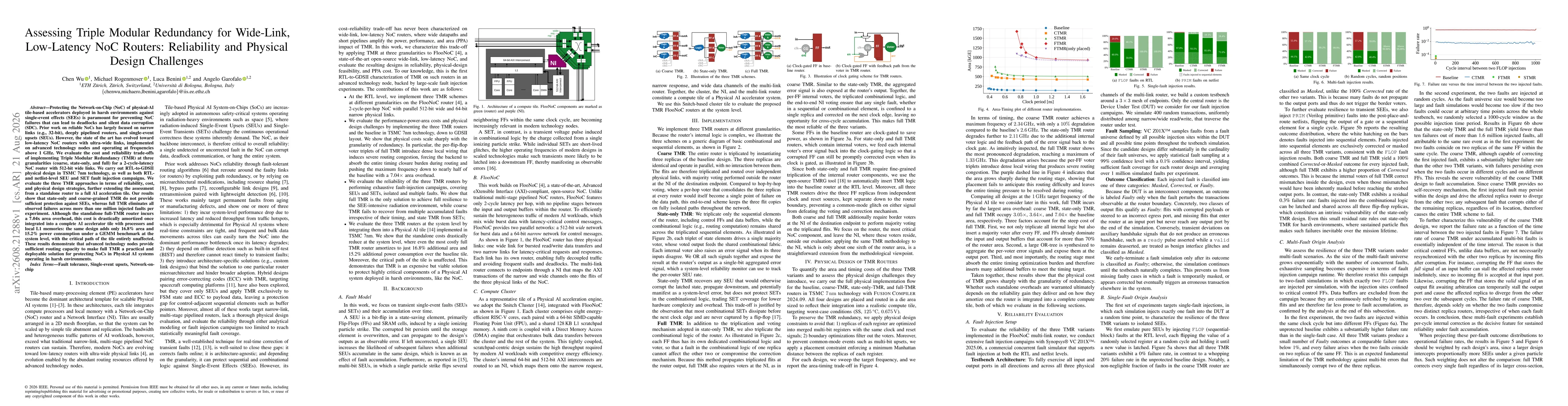Thumbnail for Assessing Triple Modular Redundancy for Wide-Link, Low-Latency NoC Routers: Reliability and Physical Design Challenges