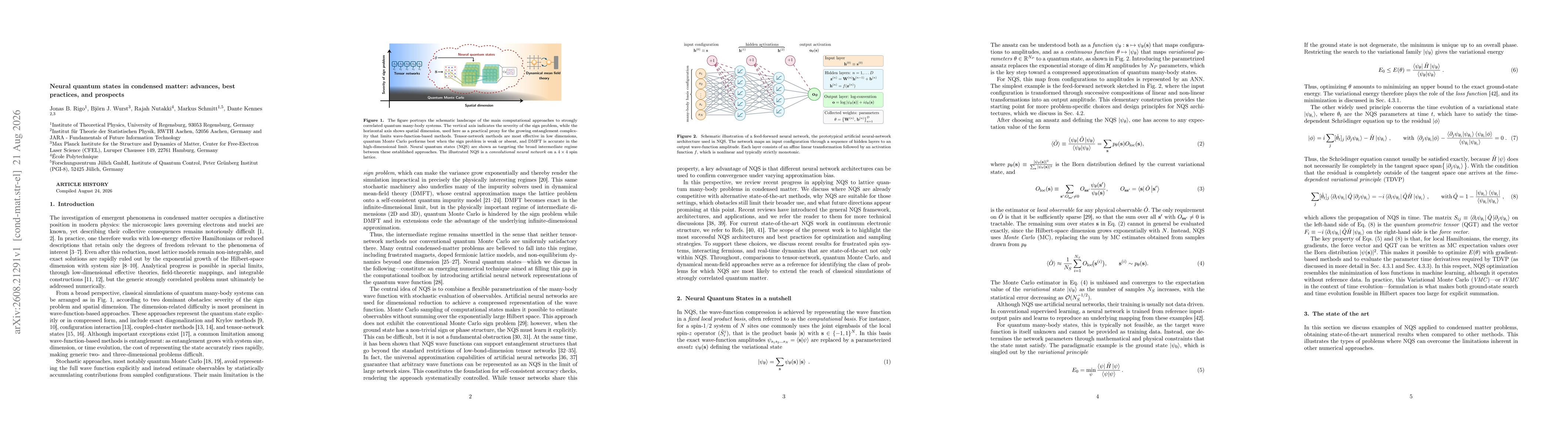 Thumbnail for Neural quantum states in condensed matter: advances, best practices, and prospects