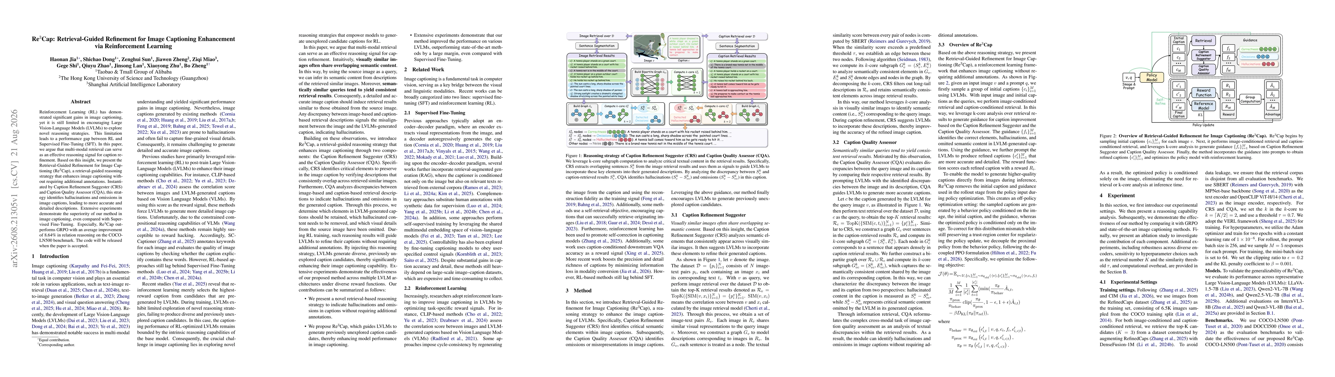 Thumbnail for Re$^3$Cap: Retrieval-Guided Refinement for Image Captioning Enhancement via Reinforcement Learning
