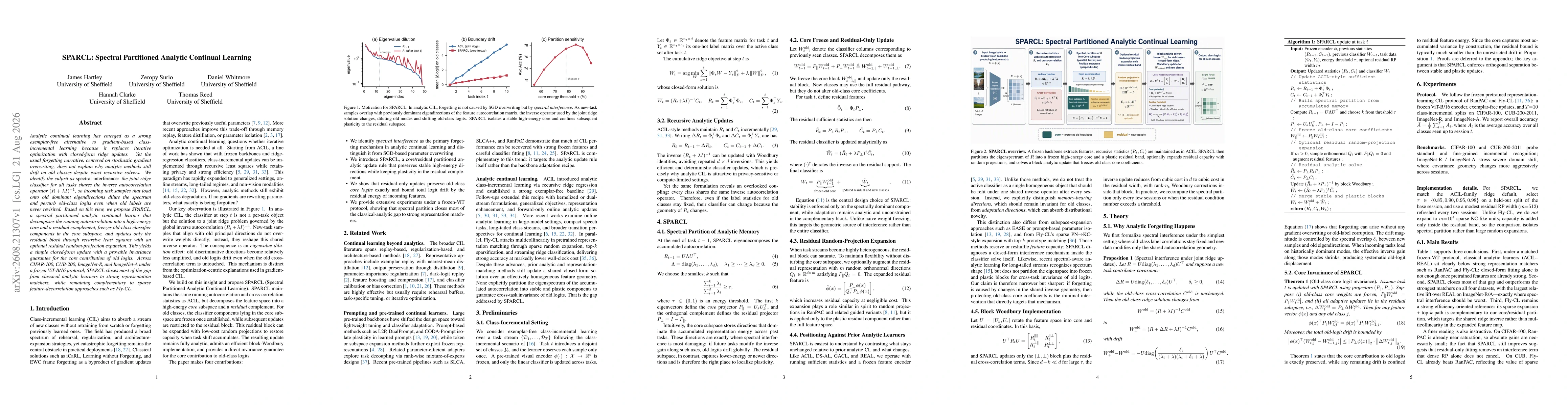 Thumbnail for SPARCL: Spectral Partitioned Analytic Continual Learning