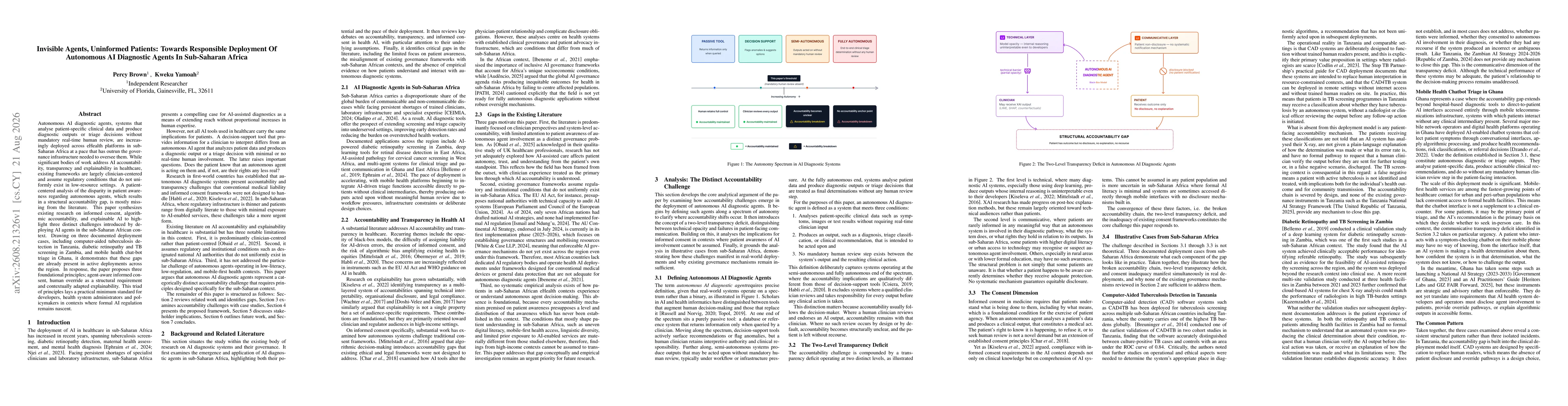 Thumbnail for Invisible Agents, Uninformed Patients: Towards Responsible Deployment Of Autonomous AI Diagnostic Agents In Sub-Saharan Africa