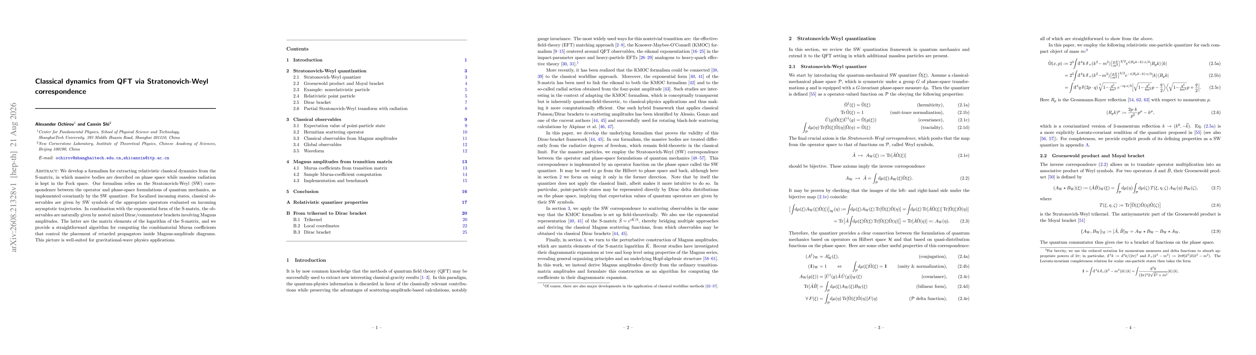 Thumbnail for Classical dynamics from QFT via Stratonovich-Weyl correspondence