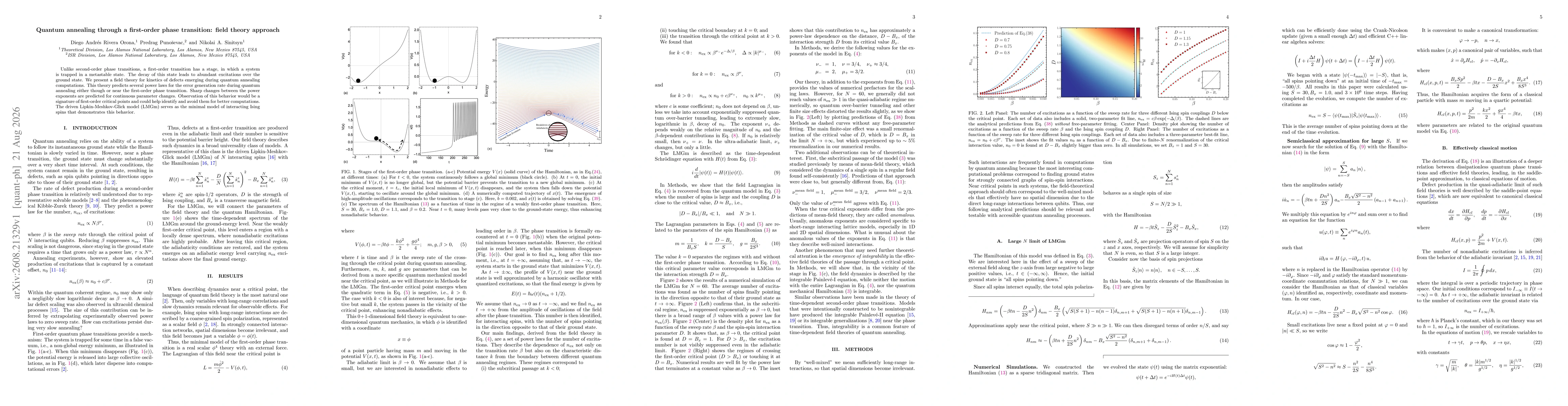 Thumbnail for Quantum annealing through a first-order phase transition: field theory approach