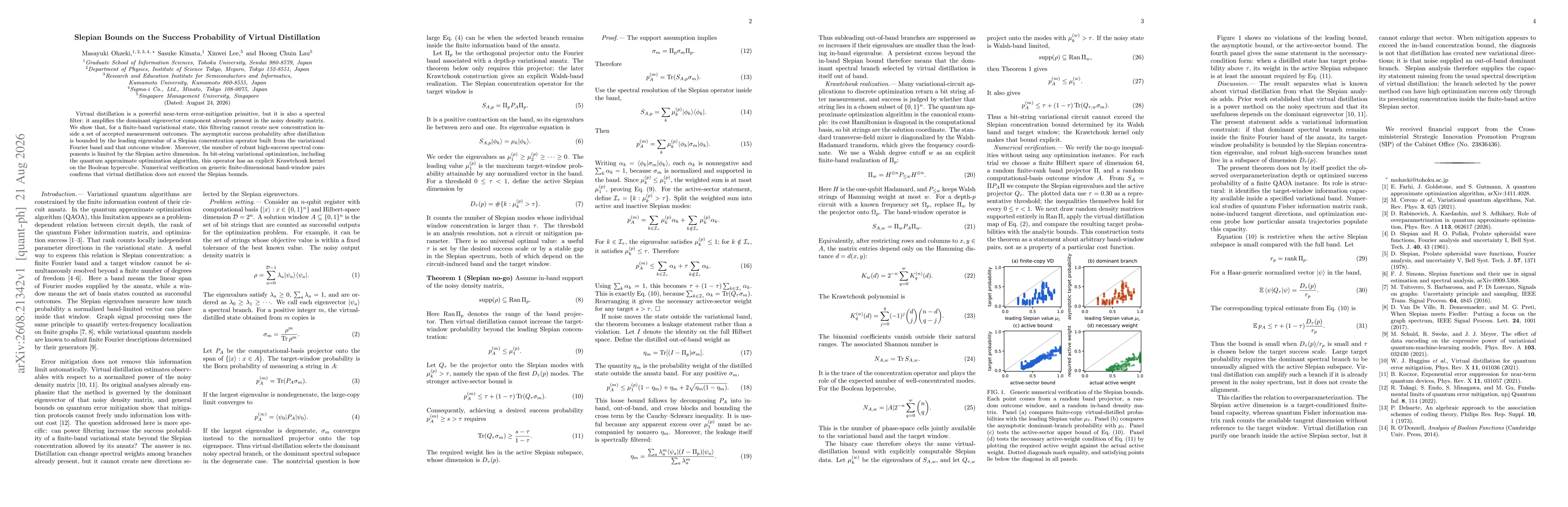 Thumbnail for Slepian Bounds on the Success Probability of Virtual Distillation