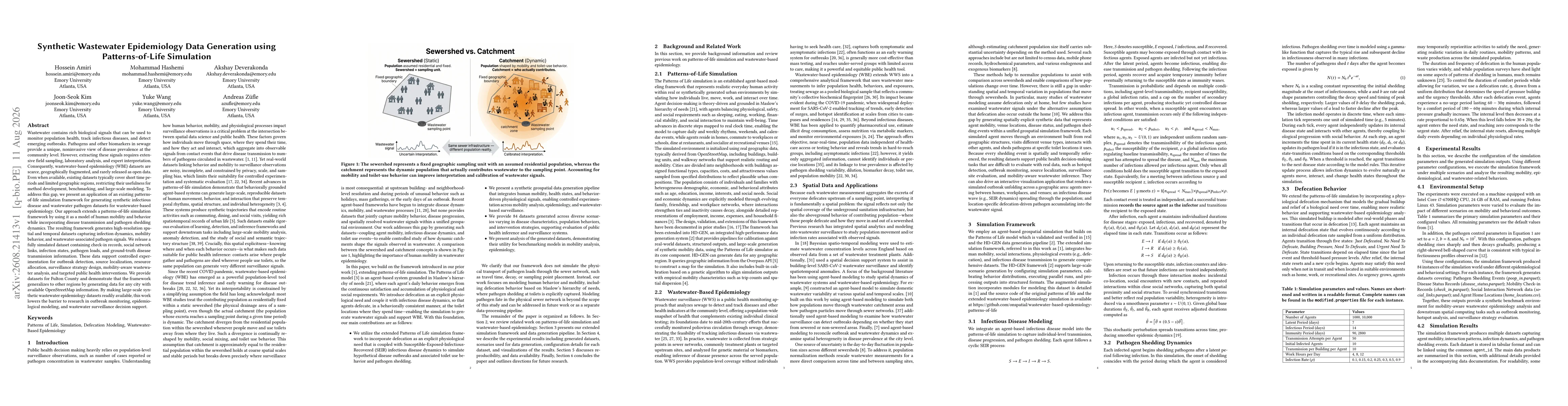 Thumbnail for Synthetic Wastewater Epidemiology Data Generation using Patterns-of-Life Simulation