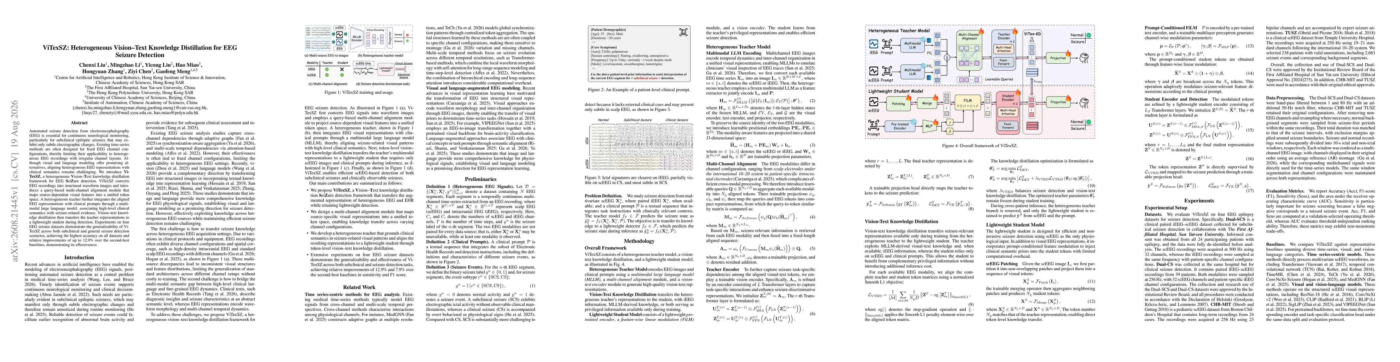 Thumbnail for ViTexSZ: Heterogeneous Vision-Text Knowledge Distillation for EEG Seizure Detection