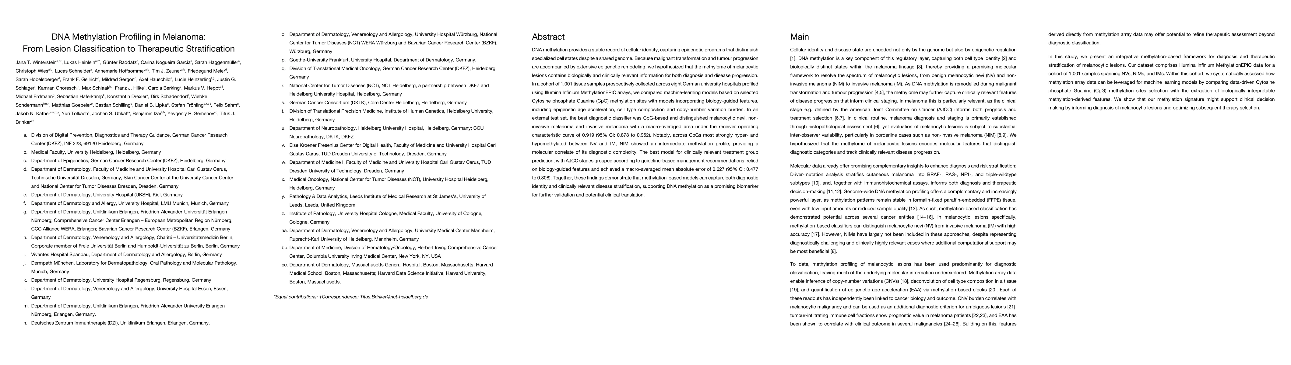 Thumbnail for DNA Methylation Profiling in Melanoma: From Lesion Classification to Therapeutic Stratification