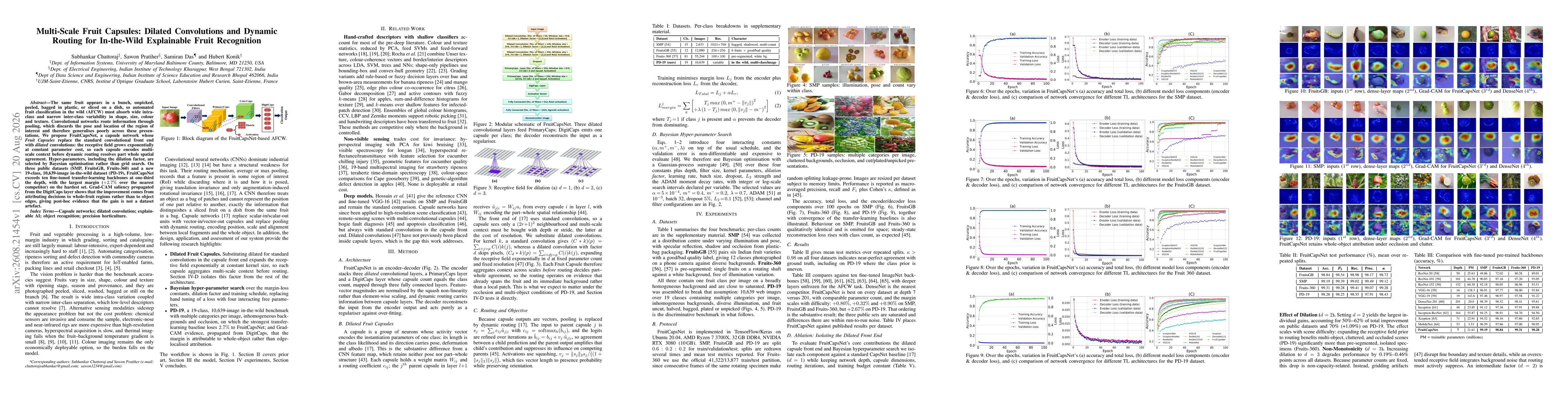 Thumbnail for Multi-Scale Fruit Capsules: Dilated Convolutions and Dynamic Routing for In-the-Wild Explainable Fruit Recognition