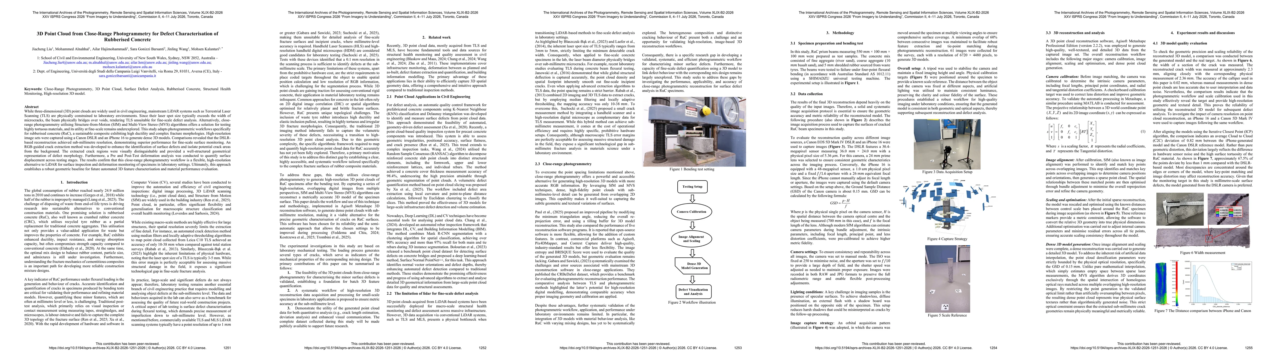 Thumbnail for 3D Point Cloud from Close-Range Photogrammetry for Defect Characterisation of Rubberised Concrete