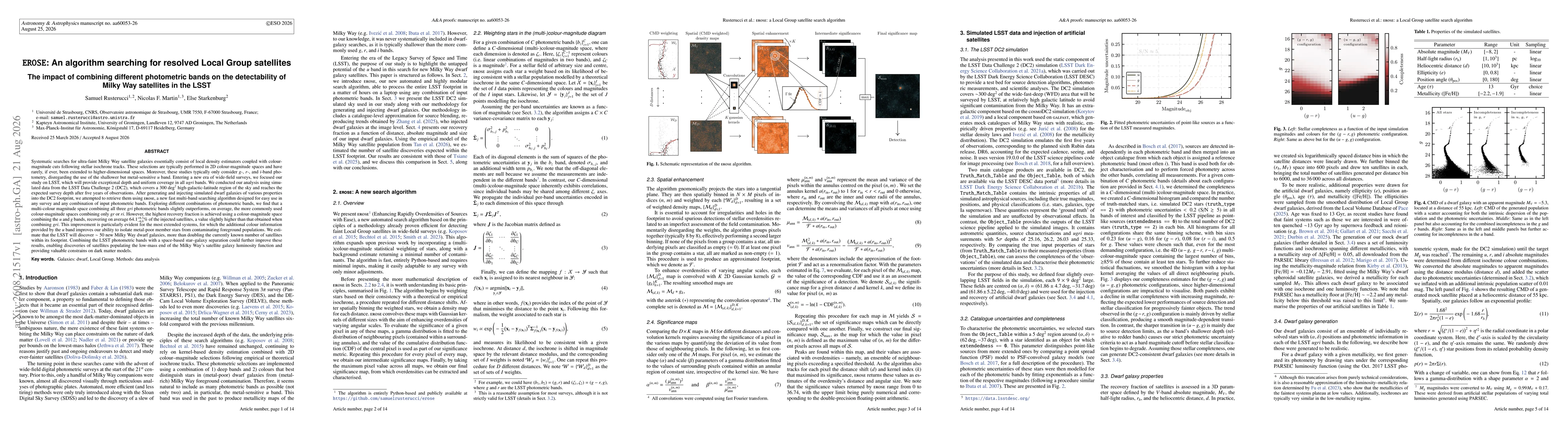 Thumbnail for EROSE: An algorithm searching for resolved Local Group satellites. The impact of combining different photometric bands on the detectability of Milky Way satellites in the LSST