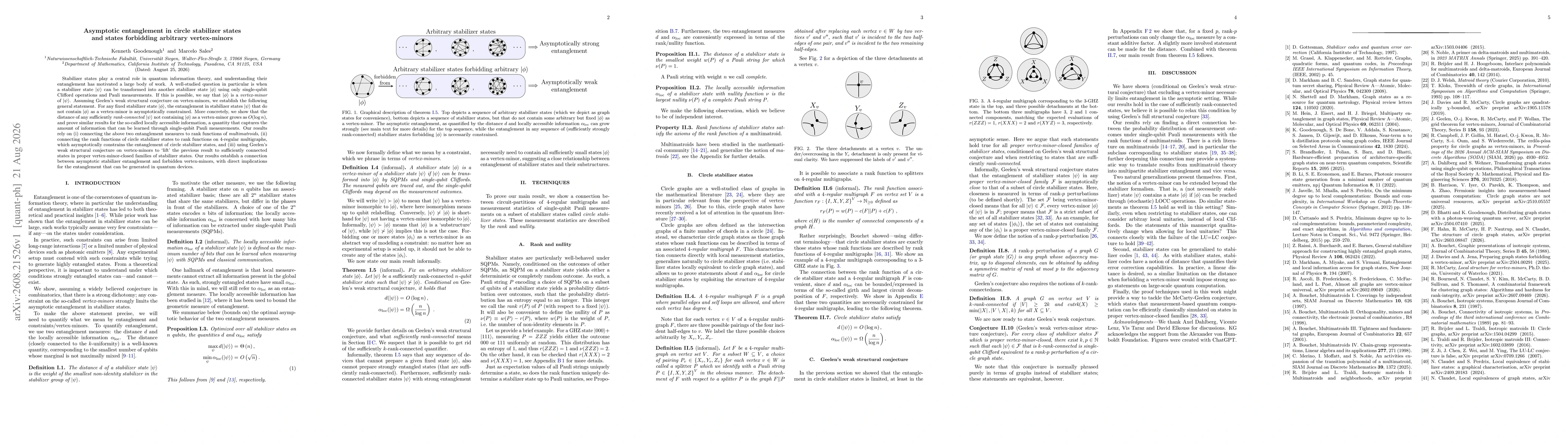 Thumbnail for Asymptotic entanglement in circle stabilizer states and states forbidding arbitrary vertex-minors