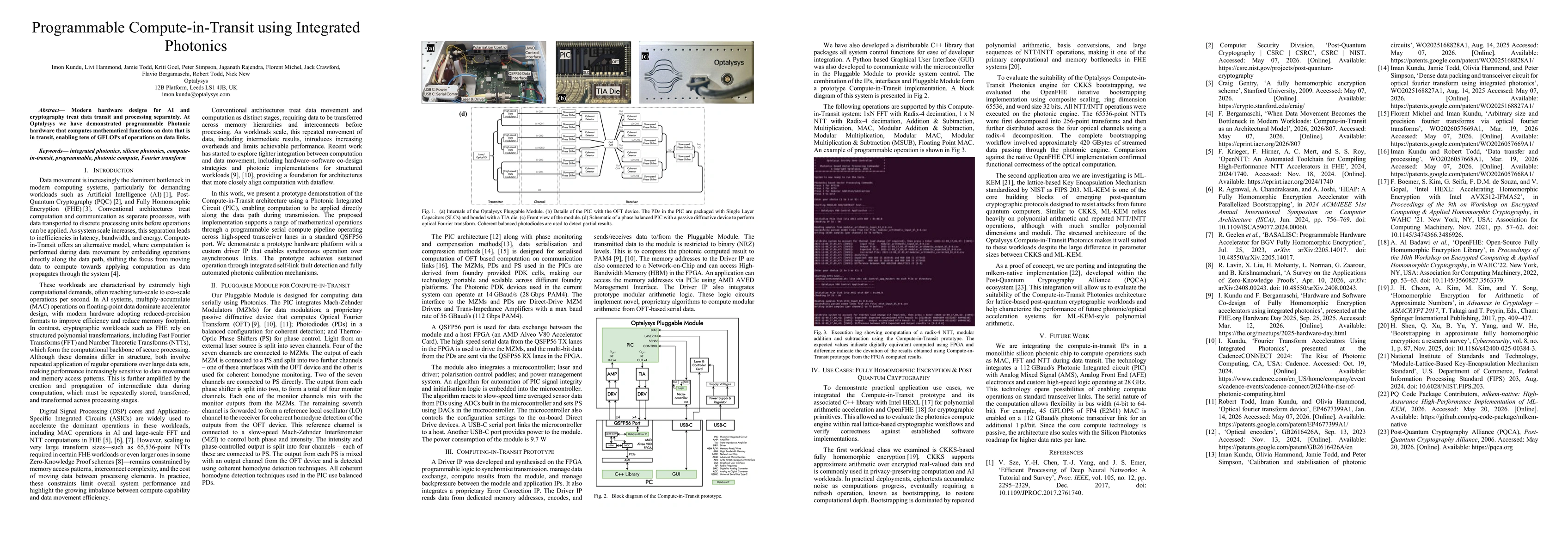 Thumbnail for Programmable Compute-in-Transit using Integrated Photonics
