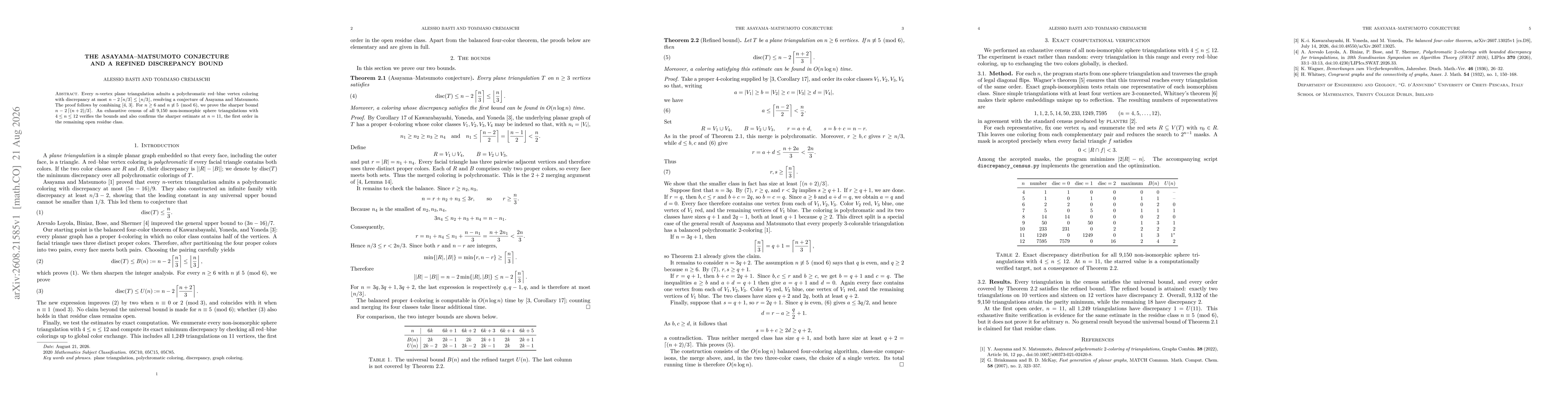 Thumbnail for The Asayama-Matsumoto conjecture and a refined discrepancy bound