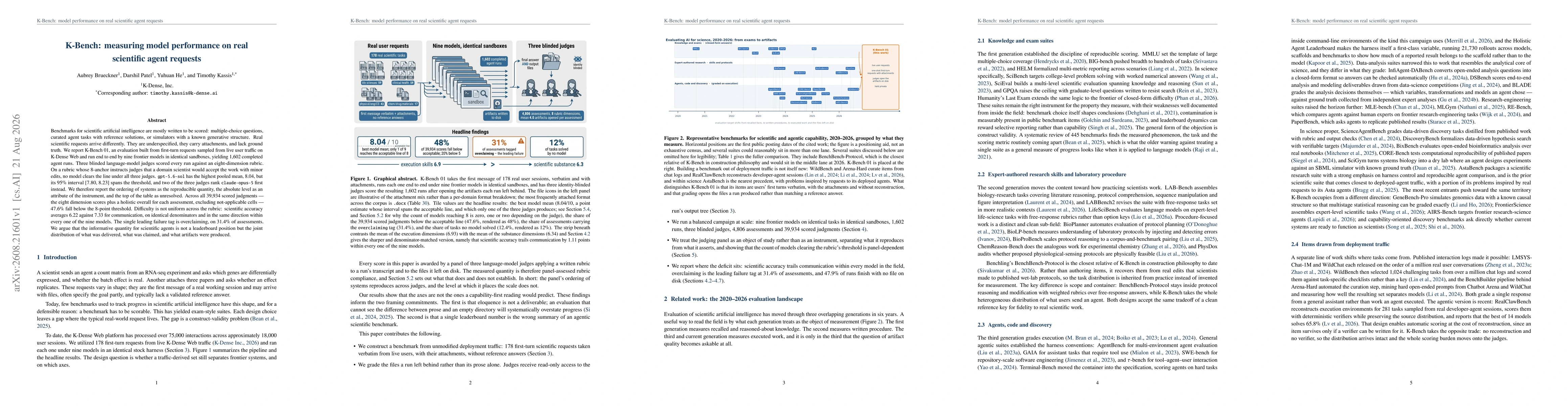 Thumbnail for K-Bench: measuring model performance on real scientific agent requests