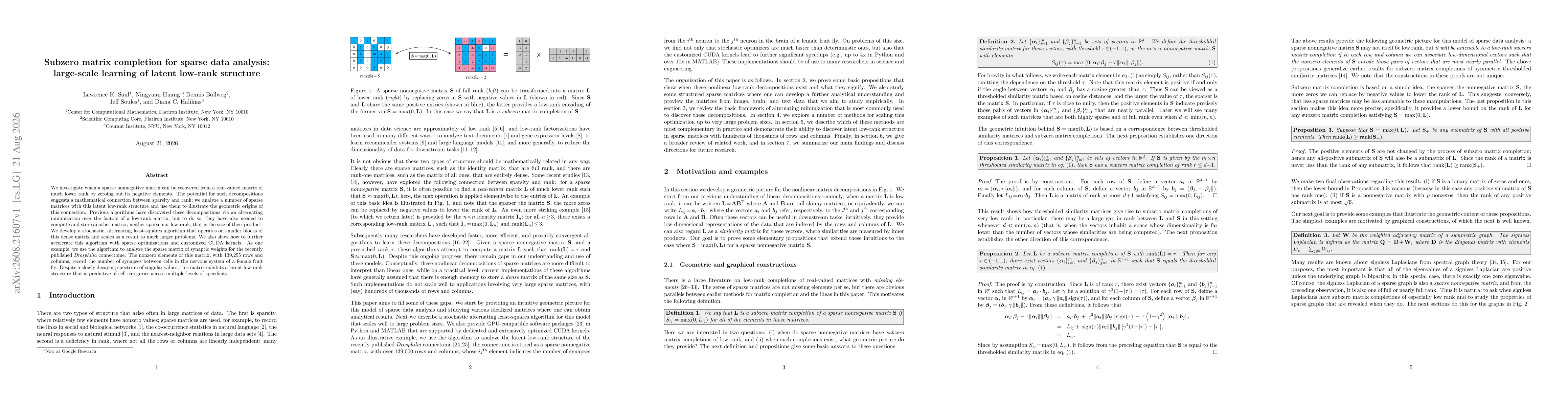 Thumbnail for Subzero matrix completion for sparse data analysis: large-scale learning of latent low-rank structure