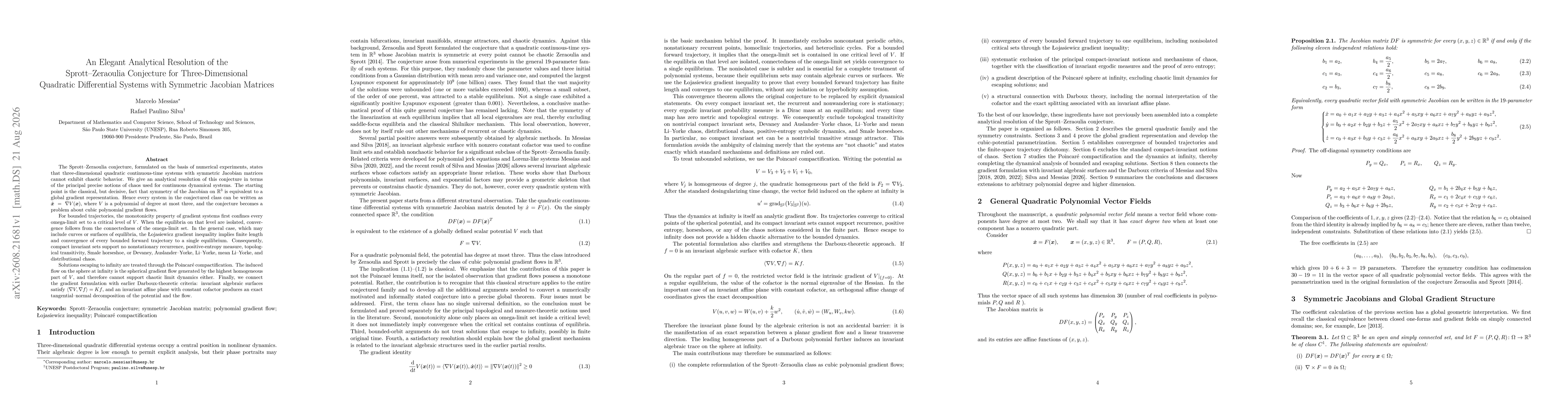 Thumbnail for An Elegant Analytical Resolution of the Sprott-Zeraoulia Conjecture for Three-Dimensional Quadratic Differential Systems with Symmetric Jacobian Matrices
