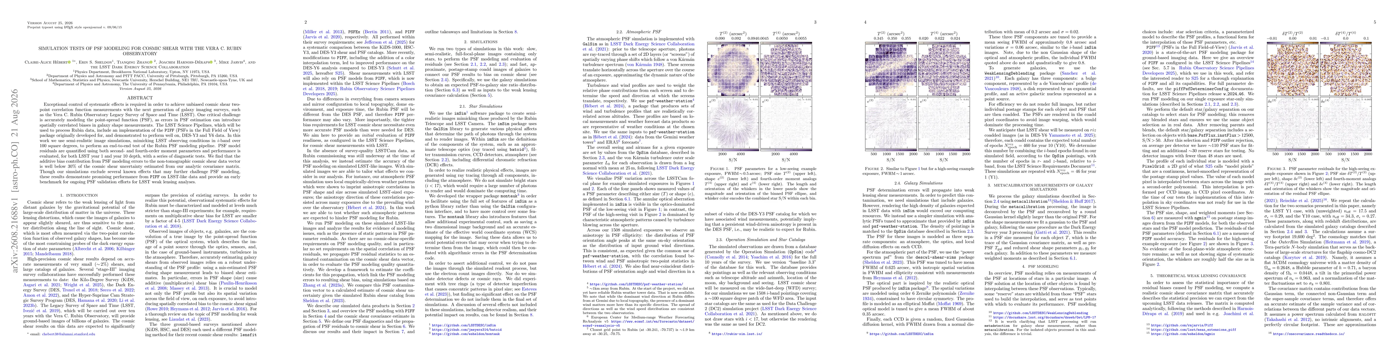 Thumbnail for Simulation Tests of PSF Modeling for Cosmic Shear with the Vera C. Rubin Observatory