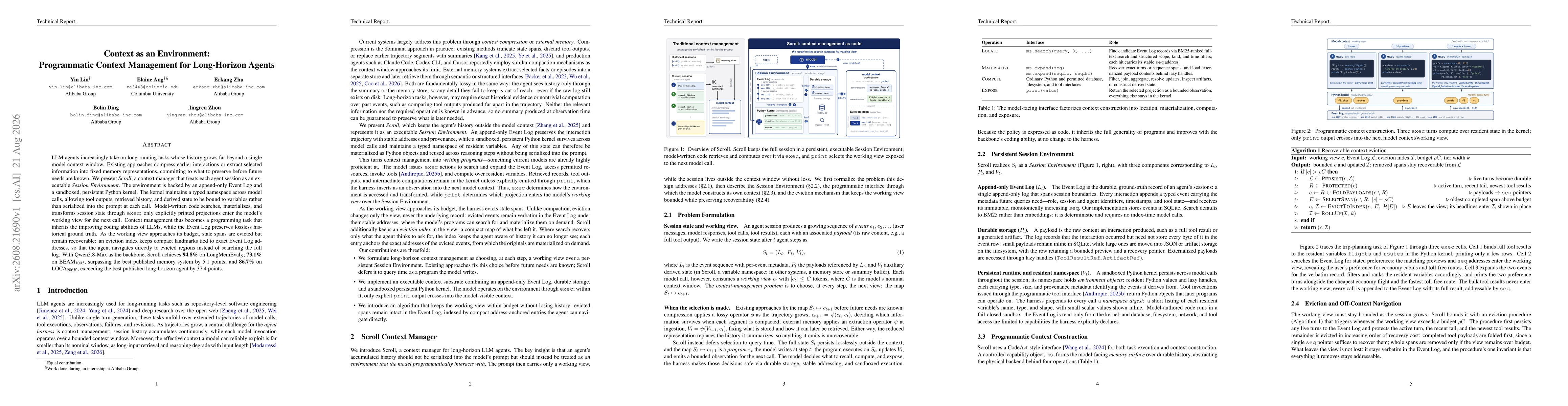 Thumbnail for Context as an Environment: Programmatic Context Management for Long-Horizon Agents