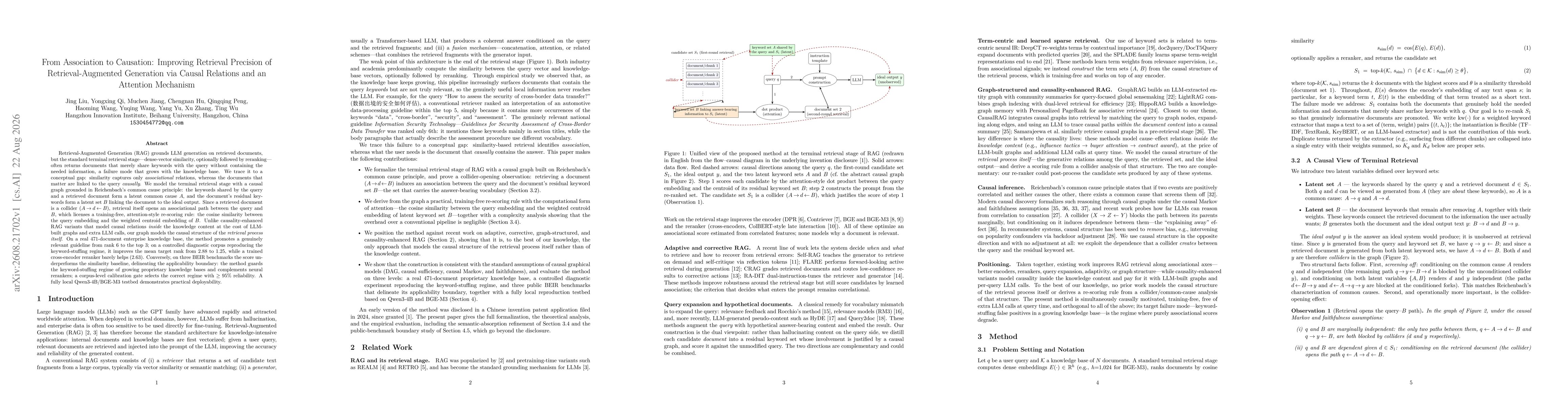 Thumbnail for From Association to Causation: Improving Retrieval Precision of Retrieval-Augmented Generation via Causal Relations and an Attention Mechanism