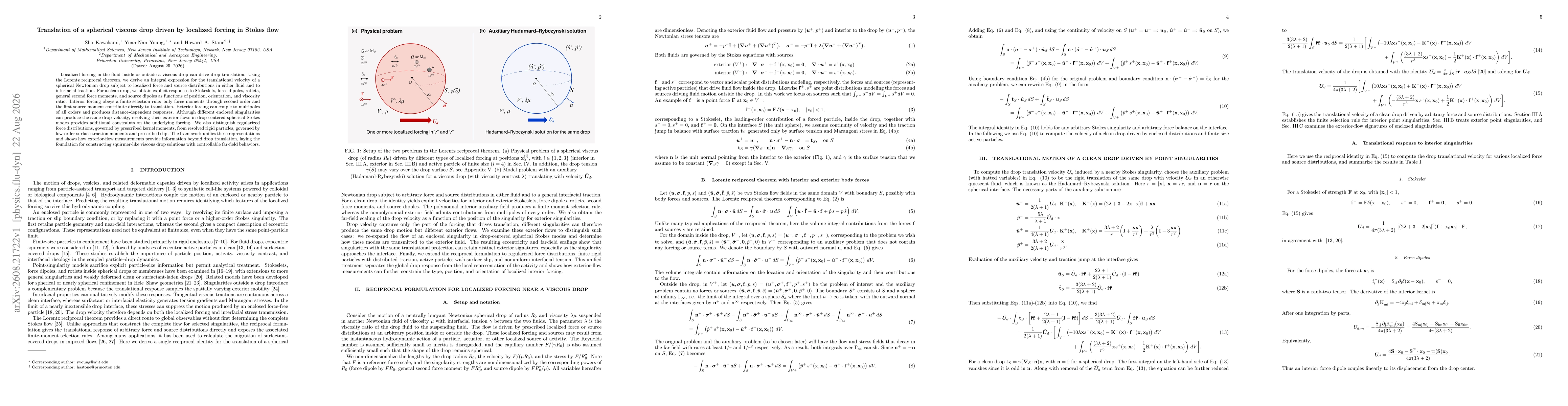 Thumbnail for Translation of a spherical viscous drop driven by localized forcing in Stokes flow