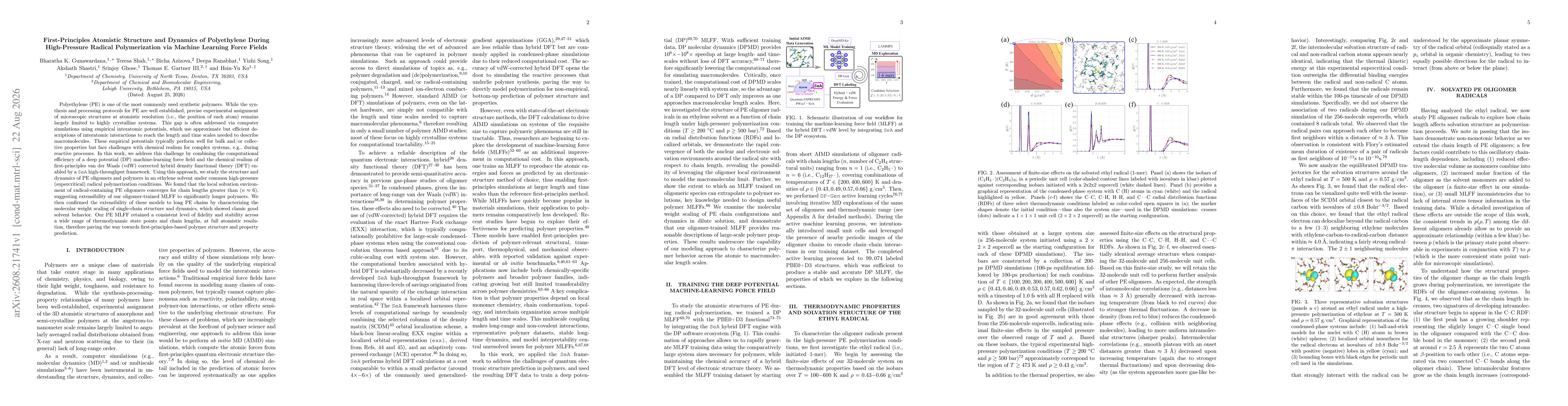 Thumbnail for First-Principles Atomistic Structure and Dynamics of Polyethylene During High-Pressure Radical Polymerization via Machine Learning Force Fields
