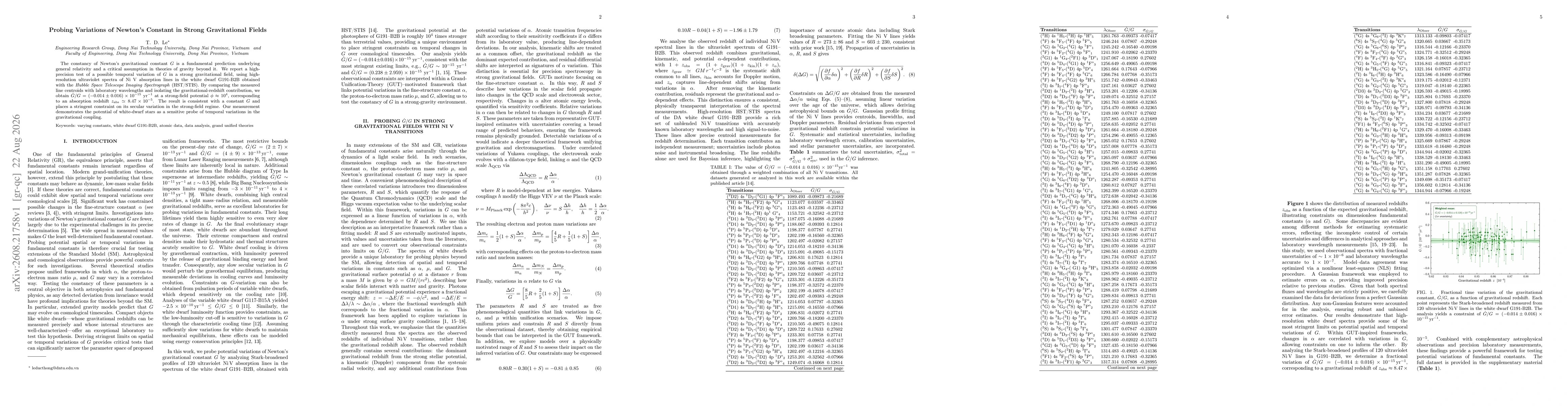 Thumbnail for Probing Variations of Newton's Constant in Strong Gravitational Fields